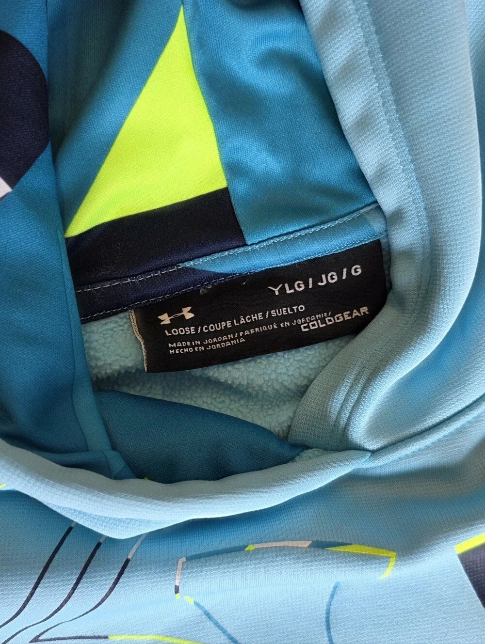Under Armour Youth Large Aqua ColdGear Graphic Hoodie